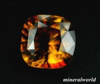 天然ネオン・オレンジカシテライト＊2.652ct＊中国産＊無処理＊日独宝石研究所のソーテイング付き