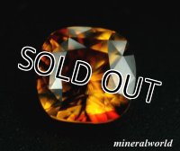 天然ネオン・オレンジカシテライト＊2.652ct＊中国産＊無処理＊日独宝石研究所のソーテイング付き