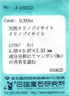他の写真3: レア＊マンガン・クリノゾイサイト＊0.353ct＊アフガニスタン産＊日独宝石研究所のソーティング付き